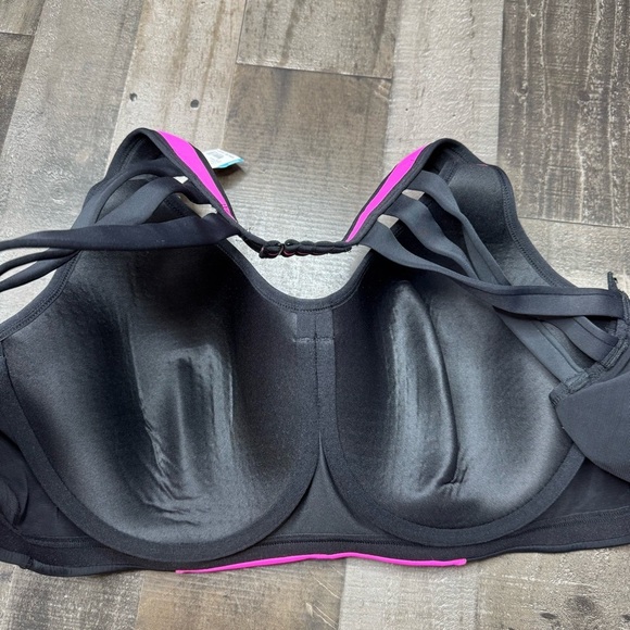 Livi Active Pink and Black Sports Bra with Strappy Back - Picture 6 of 10